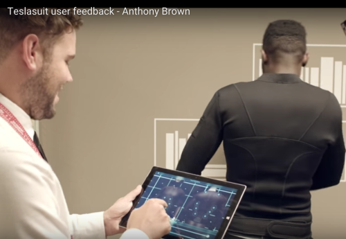 User Anthony Brown gets a virtual but real massage through touch the dots